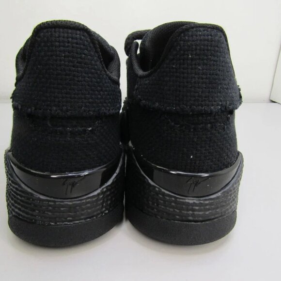 NEW GIUSEPPE ZANOTTI Talon Chunky Low-Top Sneakers Black Cotton Men’s Size 9 - Picture 5 of 11